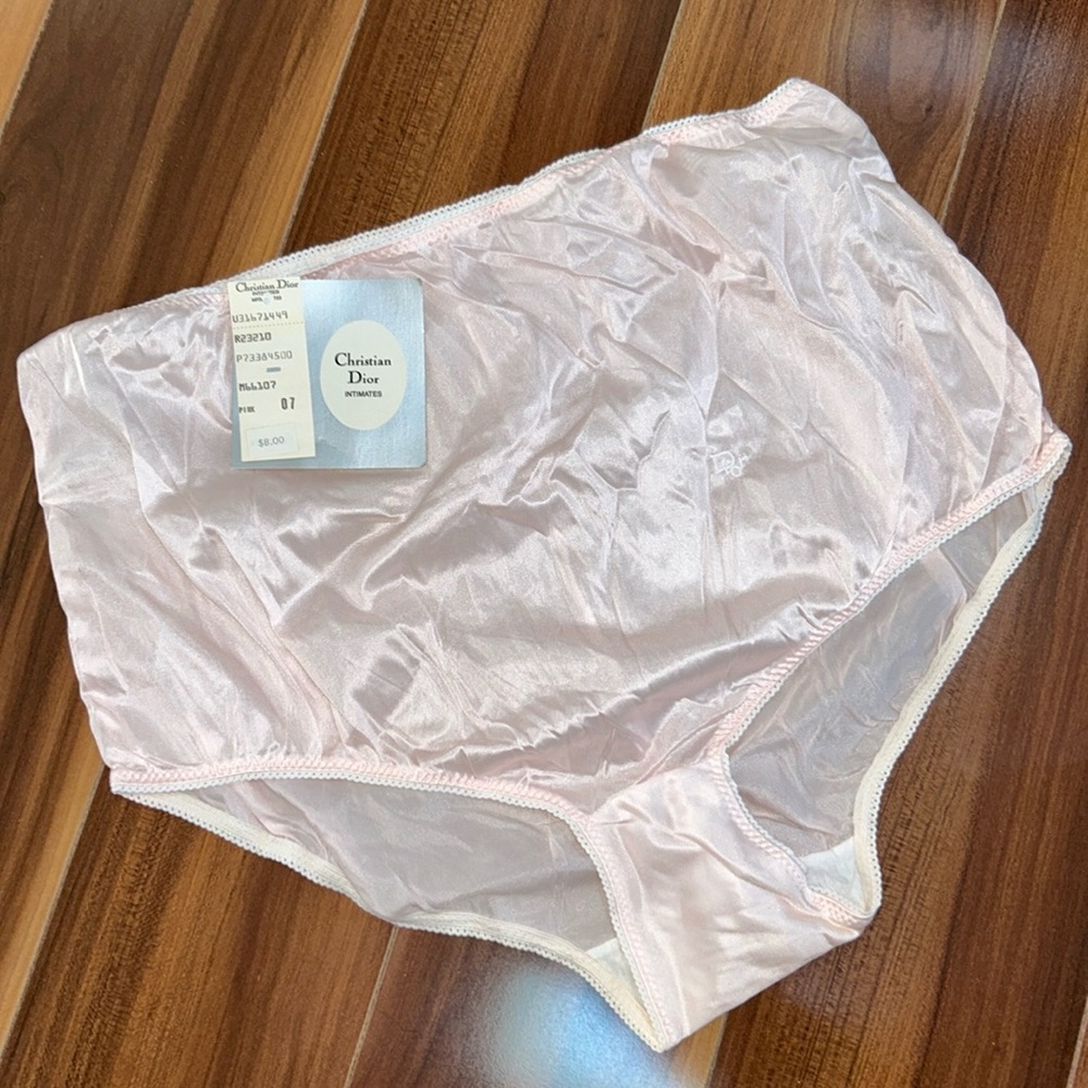 Size 7 Christian Dior vintage brief light pink panty